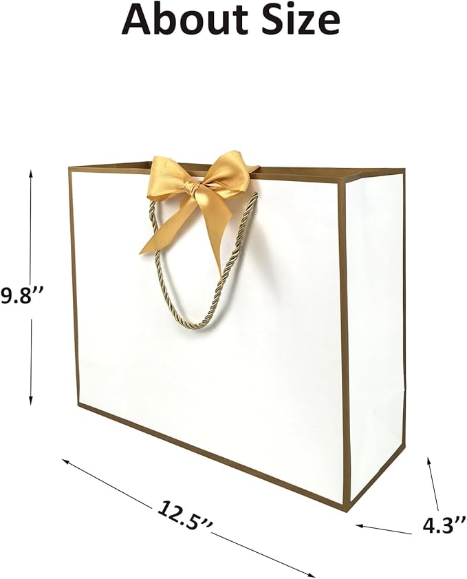 [USA] Elegant Gift Bag w/ Ribbon + Gold Tissue Paper + Gift Tag