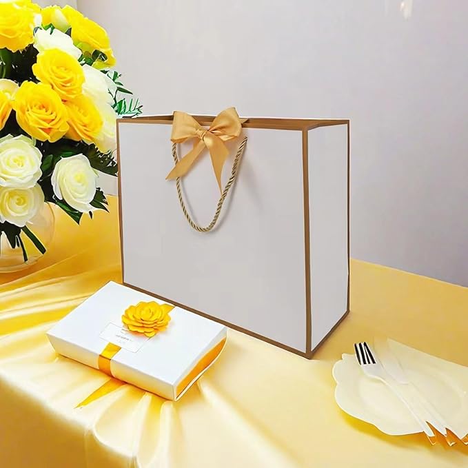 [USA] Elegant Gift Bag w/ Ribbon + Gold Tissue Paper + Gift Tag